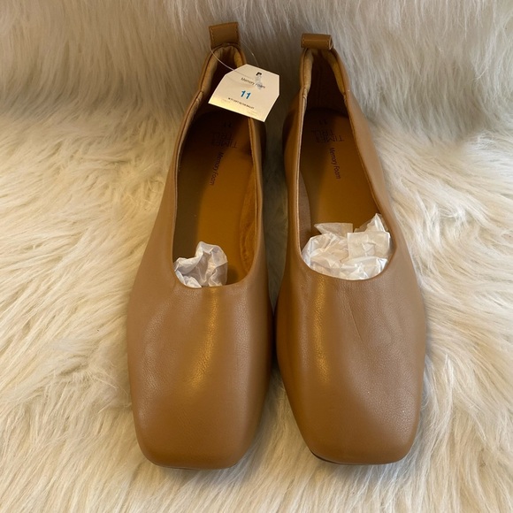 Time And Tru Shoes Soft Sq Toe‎ Ballet Women’s Size 11 Camel Color NEW - Picture 2 of 7